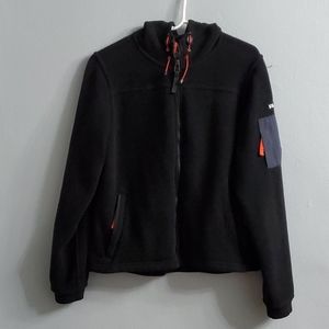 RLX Polo Sport Black Hooded Fleece Women's L